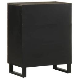 Berkfield Home Sideboard Black 60x33x75 cm Solid Wood Mango - Size: 60 x 33 x 75 cm - thumbnail 5