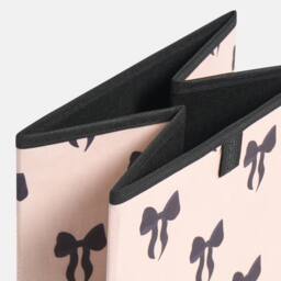OHS 2 x Bows Storage Box Folding Cube Shoe Toy Organiser in Cream - thumbnail 5