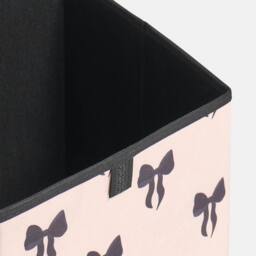 OHS 2 x Bows Storage Box Folding Cube Shoe Toy Organiser in Cream - thumbnail 4