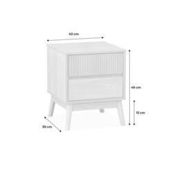 sweeek Pair Of Grooved Bedside Tables With Wooden Effect in Light Brown - thumbnail 5