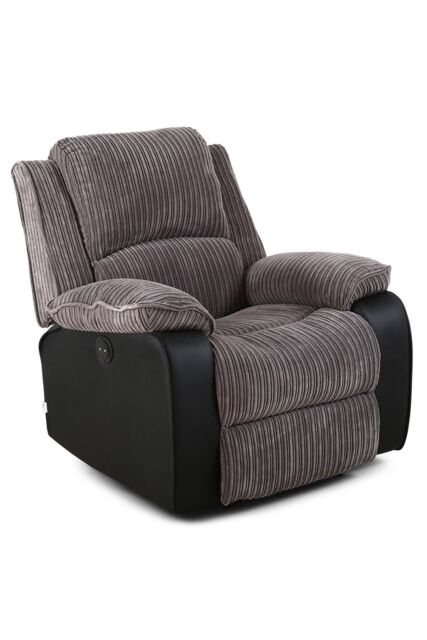More4Homes Postana Jumbo Cord Electric Recliner in Grey - image 1