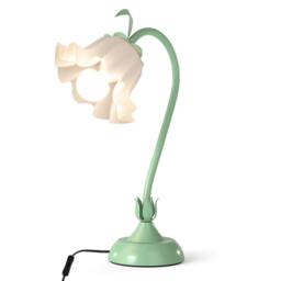 Gymax Nightstand Lamp with Lily of the Valley Lampshade Decorative Light in Green - thumbnail 2