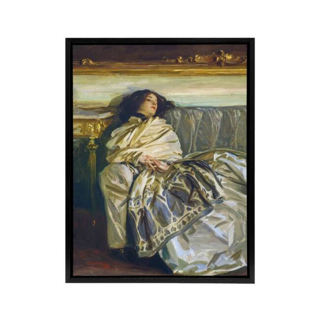 "Artery8 Nonchaloir Reclined Portrait Sargent Framed Canvas Wall Art Print - Size: W12"" x H16""" - image 1