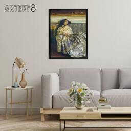 "Artery8 Nonchaloir Reclined Portrait Sargent Framed Canvas Wall Art Print - Size: W12"" x H16""" - thumbnail 3