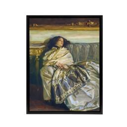 "Artery8 Nonchaloir Reclined Portrait Sargent Framed Canvas Wall Art Print - Size: W12"" x H16""" - thumbnail 1