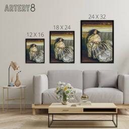 "Artery8 Nonchaloir Reclined Portrait Sargent Framed Canvas Wall Art Print - Size: W12"" x H16""" - thumbnail 4