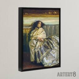 "Artery8 Nonchaloir Reclined Portrait Sargent Framed Canvas Wall Art Print - Size: W12"" x H16""" - thumbnail 2