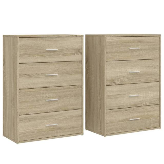 Berkfield Home Sideboards 2 pcs Sonoma Oak 60x31x84 cm Engineered Wood in Brown - Size: 60 x 31 x 84 cm - image 1