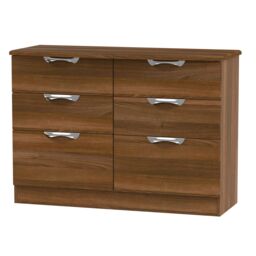 Ready Assembled 2 U Holborn 6 Drawer Wide Chest (Ready Assembled) in Walnut