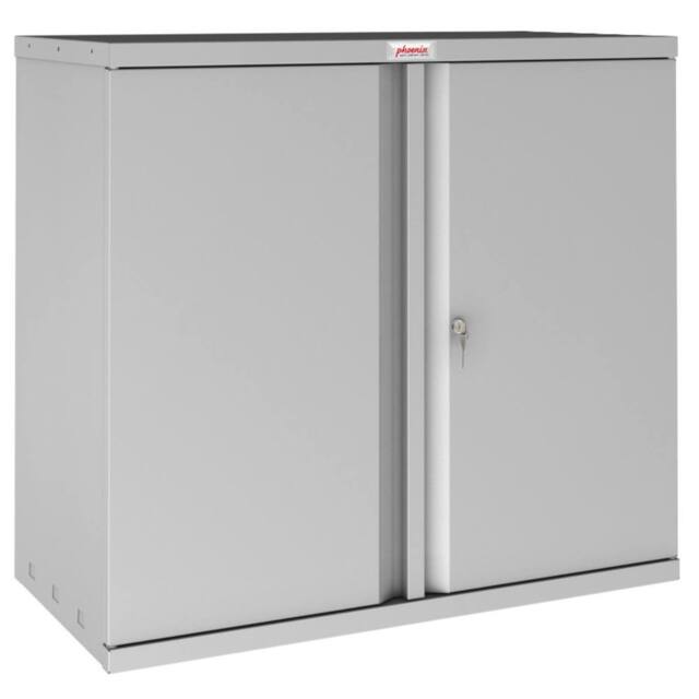 Phoenix Safe Company Stationery Cupboard in Grey with Key Lock, SC1010GGK, 351L - Size: 500mm - image 1