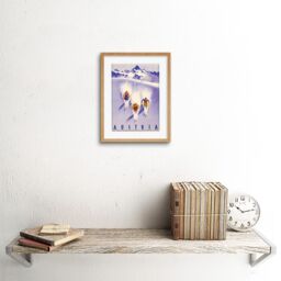 "Artery8 Wall Art Print Austria Alps Ski Snow Winter Travel Artwork Framed 9X7 Inch in Beige - Size: W7"" x H9""" - thumbnail 2