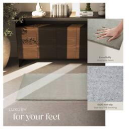 tectake Short Pile Carpet Soft Zone 80 X 150 Cm - Sand in Light Sand - Size: 80 cm x 150 cm - thumbnail 4