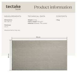 tectake Short Pile Carpet Soft Zone 80 X 150 Cm - Sand in Light Sand - Size: 80 cm x 150 cm - thumbnail 6