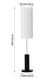 Living and Home Simple Retro Floor Lamp with Fabric Lampshade - thumbnail 5
