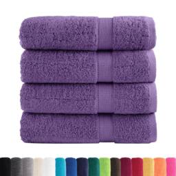 Berkfield Home Premium Hand Towels SOLUND 4 pcs Purple 50x100 cm 600 gsm - thumbnail 3