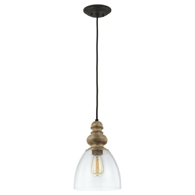Loops 1 Bulb Ceiling Pendant Light Fitting Driftwood / Dark Weathered Zinc LED E27 60W