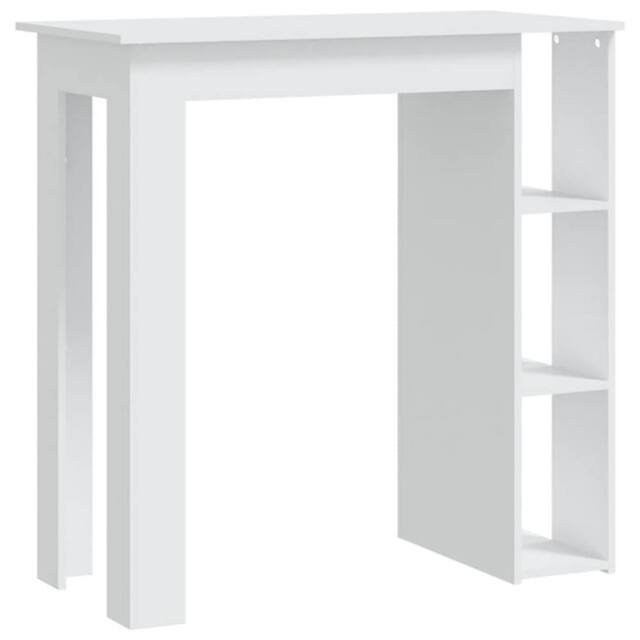 Berkfield Home Bar Table with Shelf White 102x50x103.5 cm Engineered Wood - image 1