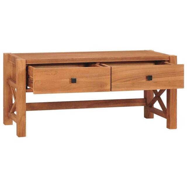 Berkfield Home TV Cabinet 100x40x45 cm Teak Wood in Brown - Size: 100 x 40 x 45 cm - image 1