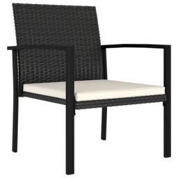 Berkfield Home Garden Dining Chairs 4 pcs Poly Rattan Black - thumbnail 2