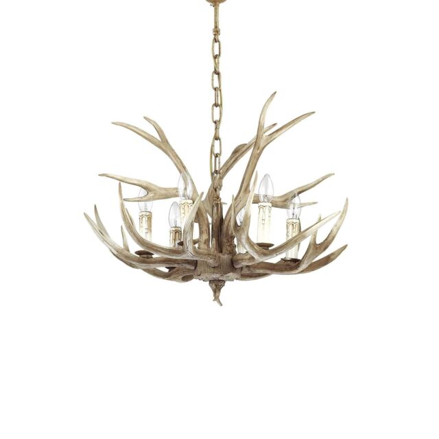 Netlighting Chalet 6 Light Pendant Chandelier Light Brown E14