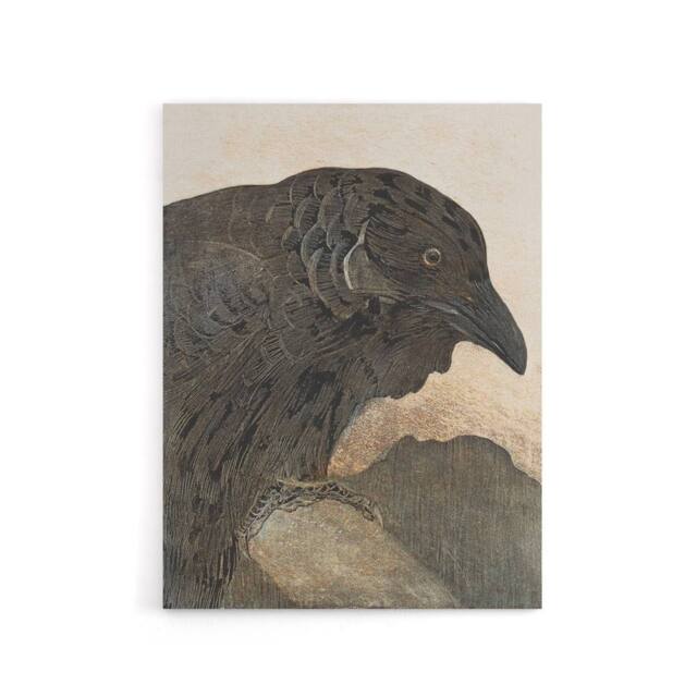 "Artery8 Old Crow Bird Painting Canvas Wall Art Print van Hoytema in Brown - Size: W18"" x H24""" - image 1