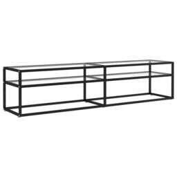 Berkfield Home TV Cabinet Transparent 180x40x40.5 cm Tempered Glass in Clear - thumbnail 1