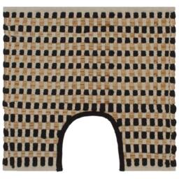 Berkfield Home Hand-Woven Jute Bathroom Mat Set Fabric Natural & Black - thumbnail 3