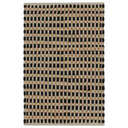 Berkfield Home Hand-Woven Jute Bathroom Mat Set Fabric Natural & Black - thumbnail 2