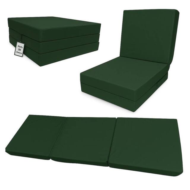 House of Home Fold Out Z Bed Single Size Chair Bed Folding Guest Sofa Green - image 1