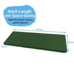 House of Home Fold Out Z Bed Single Size Chair Bed Folding Guest Sofa Green - thumbnail 5