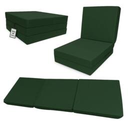 House of Home Fold Out Z Bed Single Size Chair Bed Folding Guest Sofa Green - thumbnail 1