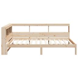 Berkfield Home Bookcase Bed without Mattress 75x190 cm Solid Wood Pine in Light Brown - thumbnail 8