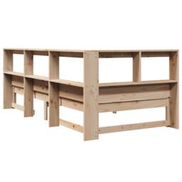 Berkfield Home Bookcase Bed without Mattress 75x190 cm Solid Wood Pine in Light Brown - thumbnail 9