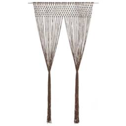 Berkfield Home Macrame Curtain Taupe 140x240 cm Cotton - thumbnail 3