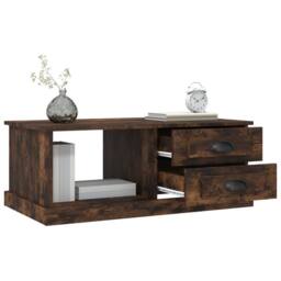 Berkfield Home Decorative Coffee Table Smoked Oak 90x50x35 cm Engineered Wood in Brown - Size: 90 x 50 x 35 cm - thumbnail 5