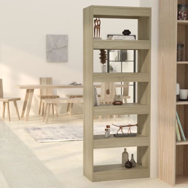 Berkfield Home Book Cabinet/Room Divider Sonoma Oak 60x30x166 cm Engineered Wood in Brown - Size: 60 x 30 x 166 cm - image 1