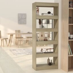 Berkfield Home Book Cabinet/Room Divider Sonoma Oak 60x30x166 cm Engineered Wood in Brown - Size: 60 x 30 x 166 cm - thumbnail 1