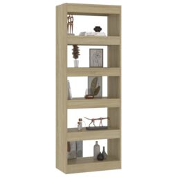 Berkfield Home Book Cabinet/Room Divider Sonoma Oak 60x30x166 cm Engineered Wood in Brown - Size: 60 x 30 x 166 cm - thumbnail 6