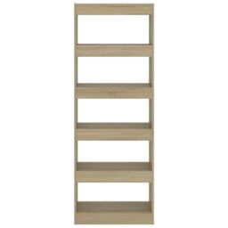 Berkfield Home Book Cabinet/Room Divider Sonoma Oak 60x30x166 cm Engineered Wood in Brown - Size: 60 x 30 x 166 cm - thumbnail 3