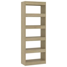 Berkfield Home Book Cabinet/Room Divider Sonoma Oak 60x30x166 cm Engineered Wood in Brown - Size: 60 x 30 x 166 cm - thumbnail 2