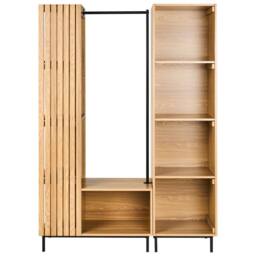 Wyld and Coco Everhome 9 Shelf Open Wardrobe Light Brown Freestanding Hallway - thumbnail 3