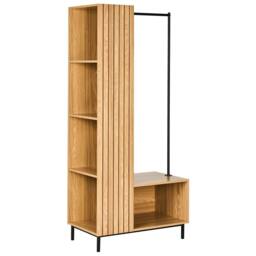 Wyld and Coco Everhome 9 Shelf Open Wardrobe Light Brown Freestanding Hallway - thumbnail 9