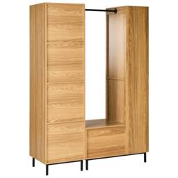 Wyld and Coco Everhome 9 Shelf Open Wardrobe Light Brown Freestanding Hallway - thumbnail 5