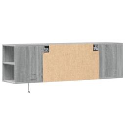 Berkfield Home TV Wall Cabinet with LED Lights Grey Sonoma 135x31x39.5 cm - thumbnail 8
