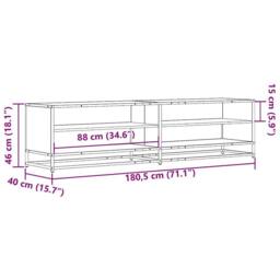 Berkfield Home TV Cabinet Sonoma Oak 180.5x40x46 cm Engineered Wood in Light Brown - thumbnail 9