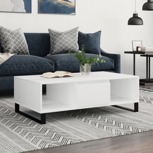 Berkfield Home Coffee Table White 104x60x35 cm Engineered Wood - Size: 104 x 60 x 35 cm - image 1