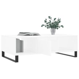 Berkfield Home Coffee Table White 104x60x35 cm Engineered Wood - Size: 104 x 60 x 35 cm - thumbnail 4
