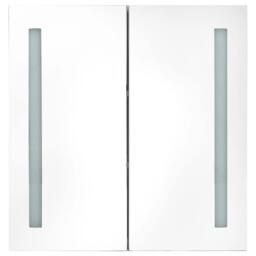Berkfield Home LED Bathroom Mirror Cabinet Shining Black 62x14x60 cm - Size: 62 x 14 x 60 cm - thumbnail 4