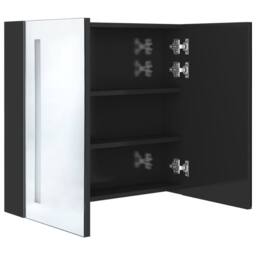 Berkfield Home LED Bathroom Mirror Cabinet Shining Black 62x14x60 cm - Size: 62 x 14 x 60 cm - thumbnail 5