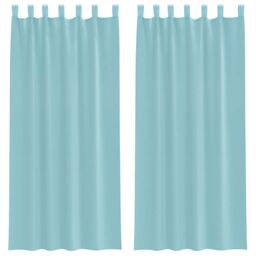 Berkfield Home Voile Curtains with Loops 2 pcs Turquoise 140x225 cm - thumbnail 2